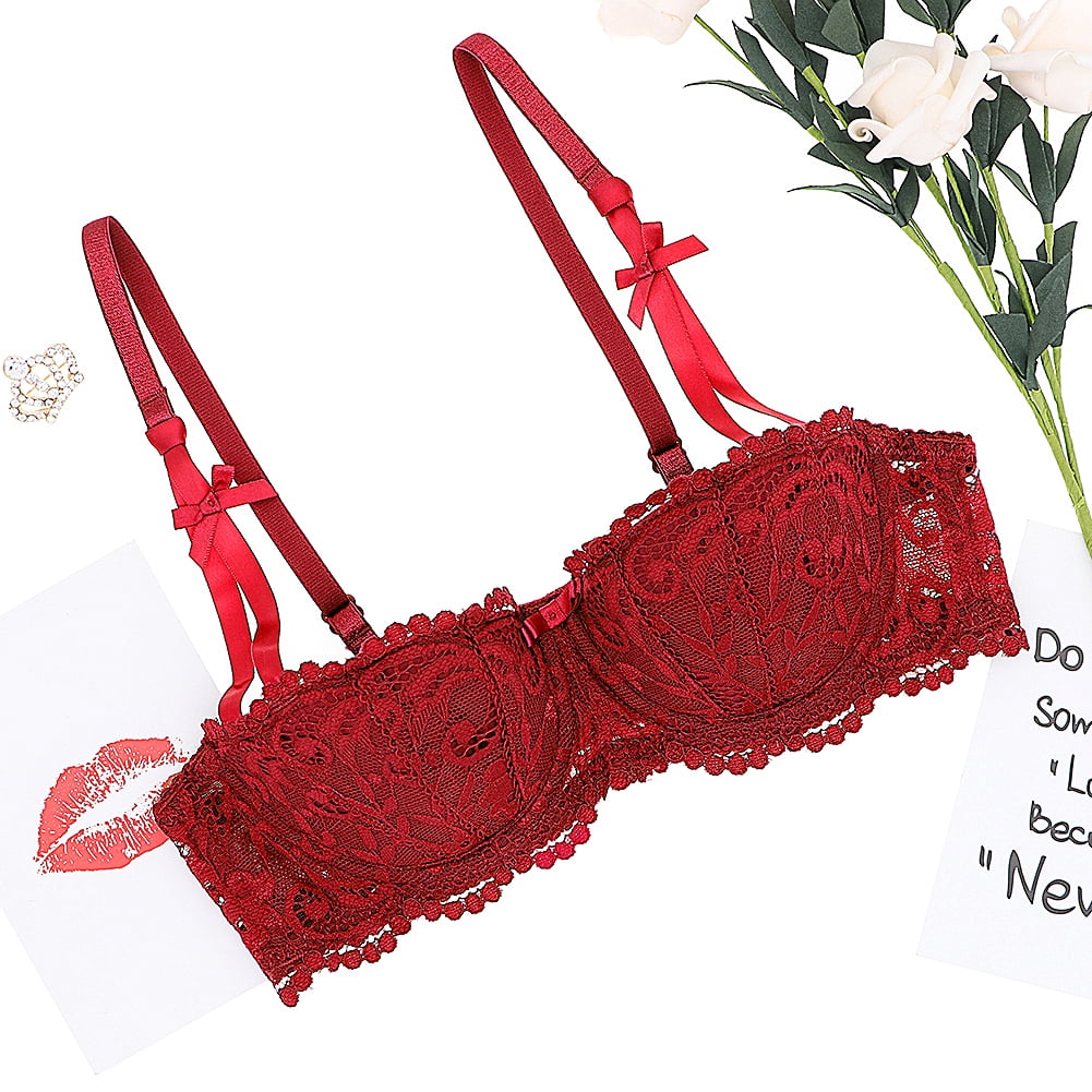 Varsbaby Sexy lace Bra Half Cup Push Up UnderwearThin Cotton Women Bras