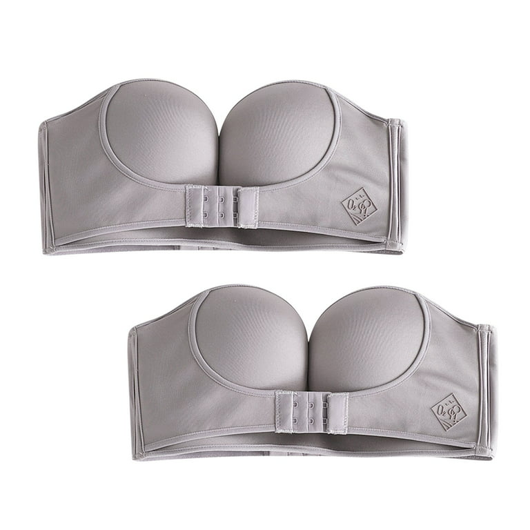 Fsqjgq Strapless Bras for Women Plus Size 2 Pack Comfort Wireless