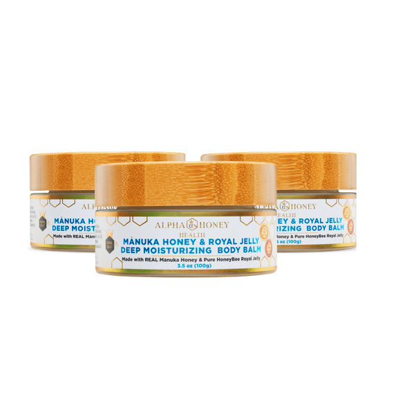 3 Jar Discount Pack: Manuka Honey and Royal Jelly Body Butter by Alpha Honey Health