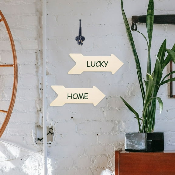 CRAFTHROU Wooden Arrow Cutouts Blank Wood Signs 4Pcs 15.72X5.89X0.08in