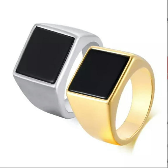 Men's Women's Silver Elegant Black Stainless Steel Ring Jewelry Size 7-12