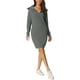 thumbnail image 2 of INSPIRE CHIC Vestido de suéter midi casual de manga larga con cuello en V y cremallera para mujer, gris, XL, 2 of 6