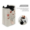 thumbnail image 3 of Yayeee Freestanding Laundry Hamper with Handle Collapsible Large Storage Basket for Clothes, Red Flower, 3 of 7