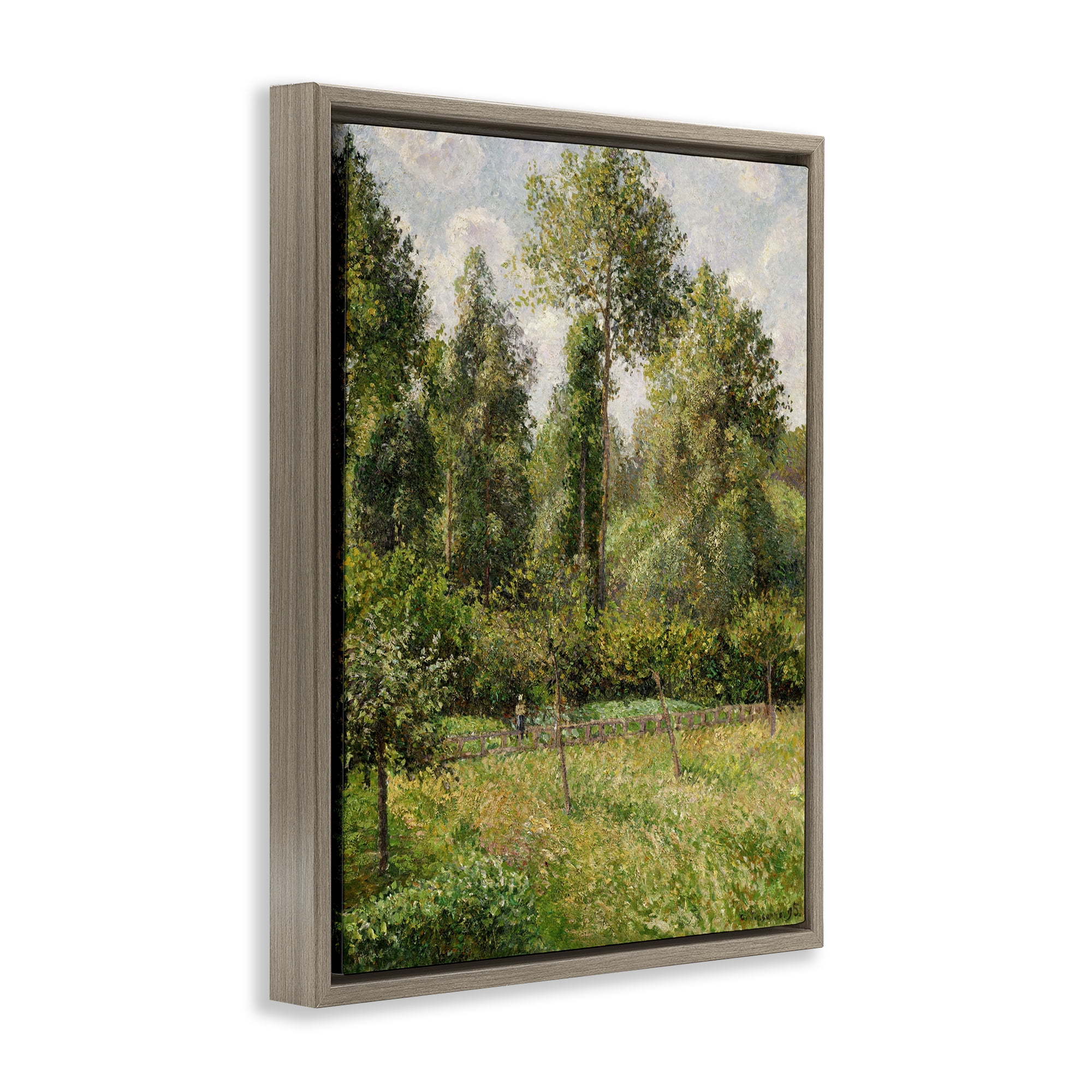 Stupell Industries Poplars Classic Landscape Brown Framed Floater Canvas Wall Art, design by Camille Pissarro