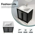 thumbnail image 5 of Noble House 28" Freestanding Bathroom Vanity, Ceramic Sink, Soft-Close Doors, Metal Handles, Plywood, Black, 5 of 14