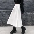 thumbnail image 4 of Falda negra para mujer Otoño/Invierno 2024 Nueva minifalda adelgazante de cintura alta y largo medio estilo japonés, 4 of 5