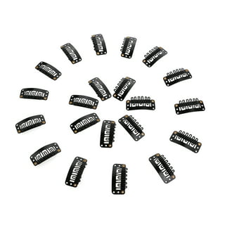10/100 Toupee wig clips snap clips w/ rubber back hair extension black 8  teeth