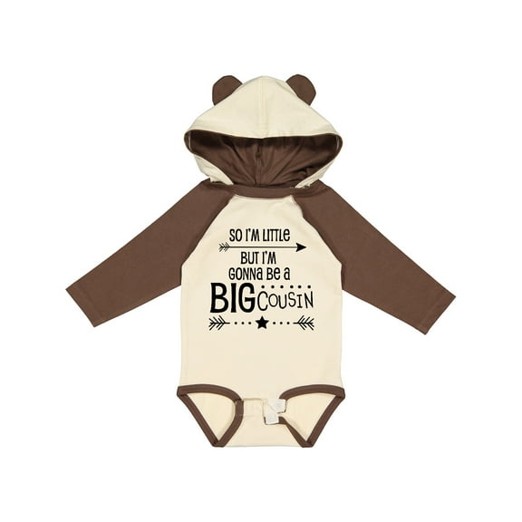 Inktastic So I'm Little, but I'm Gonna Be a Big Cousin Boys or Girls Long Sleeve Baby Bodysuit
