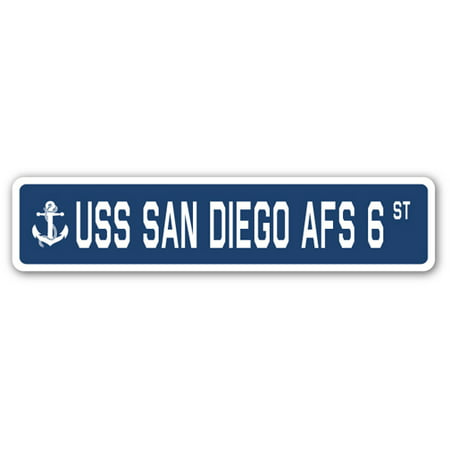USS SAN DIEGO AFS 6 Street Sign us navy ship veteran sailor (Best Peruvian Restaurant In San Diego)