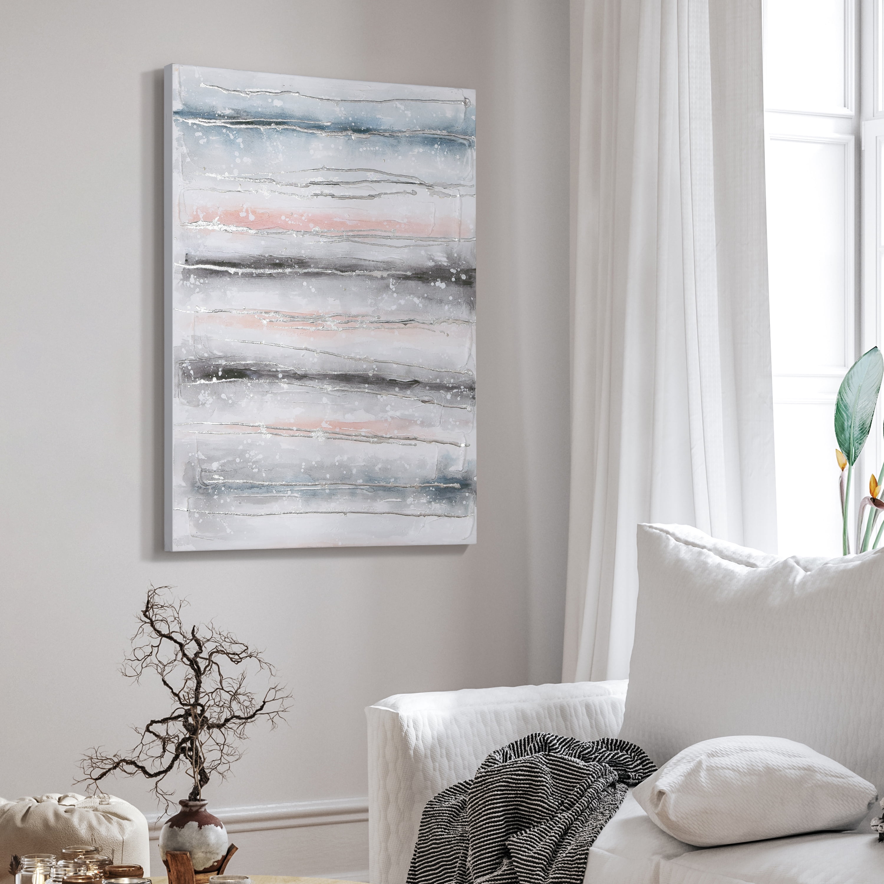 Empire Art Direct Blue Roads Textured Metallic Hand Painted Wall Art, 30" x 40" x 1.5", Ready to Hang