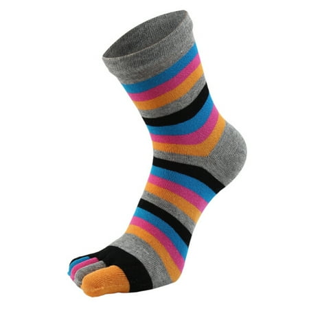 

Women s Socks Five-Finger Design Rainbow Stripe Pattern Warm Non-Slip Comfortable Breathable Stockings