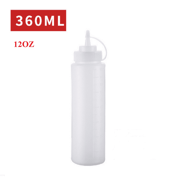 Chainplus Condiment Squeeze Bottle, Squeeze Bottle, Squeeze Bottles for Sauces, Leakproof Plastic Bottles with Squeeze Top, Large Squirt Bottle, 12Oz Squeeze Bottles, Capacity 360ML(3 Pack)