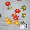 thumbnail image 3 of TINKER Thanksgiving Decoration Halloween String Lights Outdoor  3D Pumpkin Maple String Lights  10ft 30LEDs Battery Powered With Remote Control For Halloween Christmas Home Party  8 Modes, 3 of 6