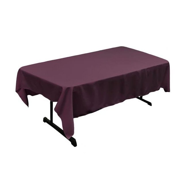 LA Linen TCpop60x84-EggplantP42 Polyester Poplin Rectangular Tablecloth, Eggplant - 60 x 84 in.
