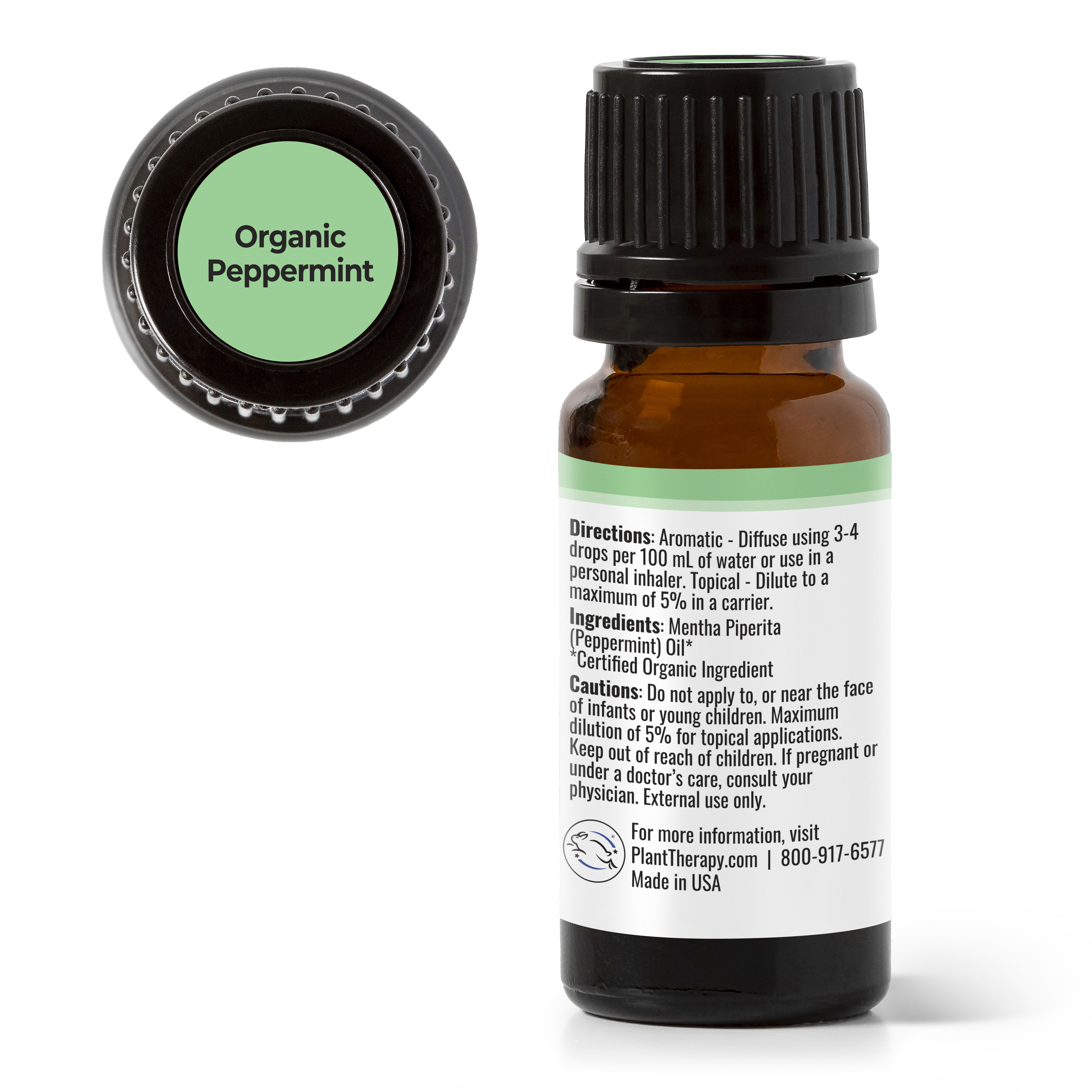 Plant Therapy USDA Organic Peppermint Essential 10 ml (1/3 oz) Oil 100% Pure, Undiluted for Energy & Pain - image 4 of 7