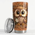 thumbnail image 3 of Taza aislante Tumbler SANDJEST de acero inoxidable con forma de búho, 20 oz, 3 of 7