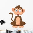 thumbnail image 1 of Cartoon Monkey Sitting Wall Mural by Wallmonkeys Peel and Stick Graphic (36 in H x 27 in W) WM52311, 1 of 4