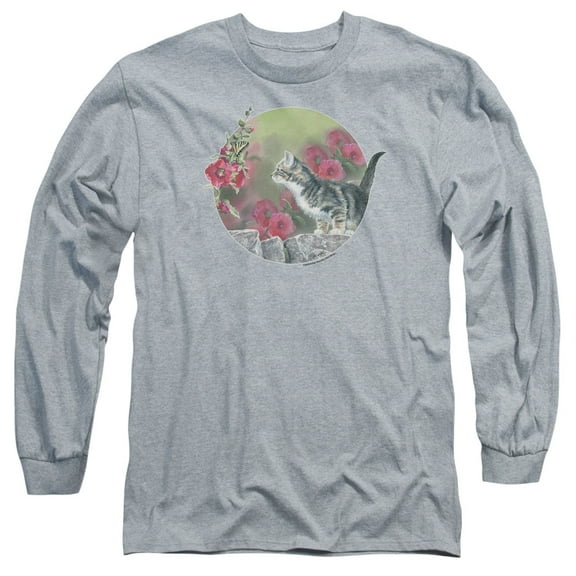 Wild Wings - Kitten Flowers - Long Sleeve Shirt - XXX-Large