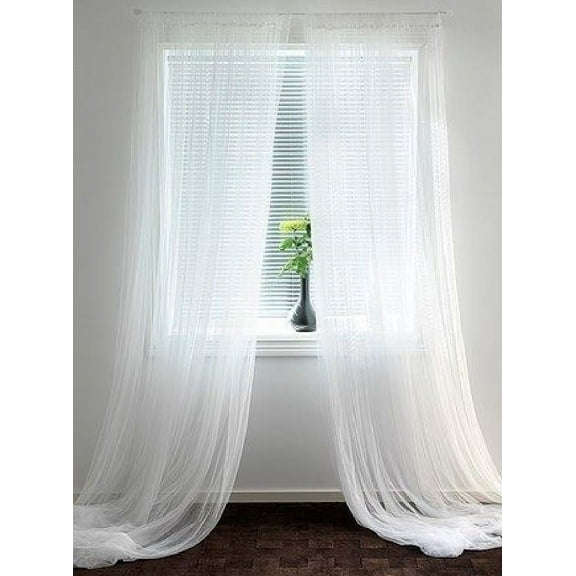 Best Linen White Sheer Voile Window Treatment Curtains, 54” x 108”