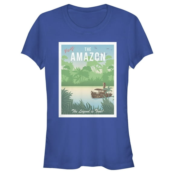 Junior's Jungle Cruise Visit the Amazon Graphic Tee Royal Blue 2X Large