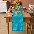 thumbnail image 2 of American Star Table Runner 70 Inches, Blue Red Patriotic 4th of July Cyan Wood Bed Runner Dresser Scarves Tabletop for Indoor Outdoor Parties/Ceremony/Banquet, 13" x 70", 2 of 9