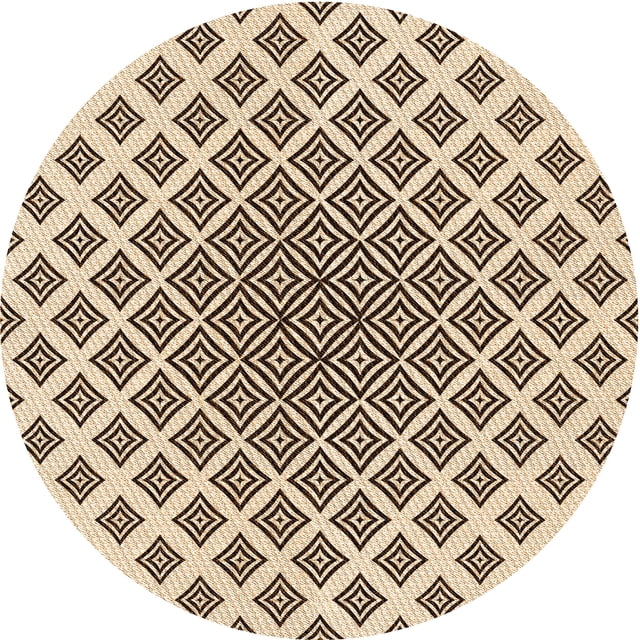 Ahgly Company Tapis d'Intérieur Lavables en Machine, Ronds, Transitionnels, Marron, 4' Ronds