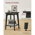 thumbnail image 3 of Side Table, Small Square End Table with Lower Shelf, Nightstand for Small Spaces, Charcoal Gray, 3 of 5
