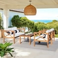 thumbnail image 2 of Safavieh Nunzio 4-Piece Eucalyptus Wood Outdoor Set in Teak Brown/Beige, 2 of 6