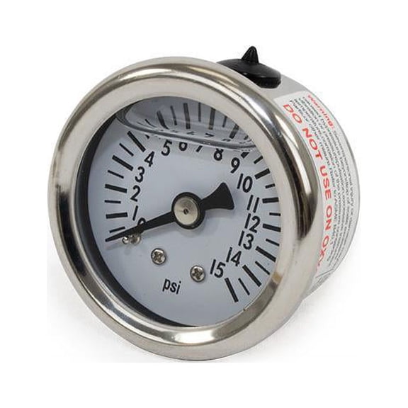 Top Street Performance JM1017C 0-15 PSI Liquid-Filled Fuel Pressure Gauge, Chrome