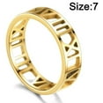 thumbnail image 2 of Anillo Dinheiro Simple de acero inoxidable, anillo tallado con números romanos, 2 of 5