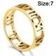 thumbnail image 2 of Dinheiro Anillo simple de acero inoxidable, anillo con números romanos cortados, 2 of 5