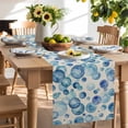 thumbnail image 3 of Burlap Table Runner 70 Inches Long,Vintage Summer Oceans Blue Bubbles Non-Slip Kitchen Table Runners for Dining Room Everyday Use Party Table Decorations Watercolor Art, 3 of 9