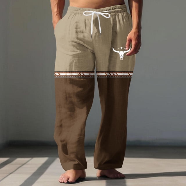Pantalones largos para hombre, cintura elástica, transpirables, cómodos, suaves, informales, de playa, de poliéster.