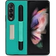 thumbnail image 6 of Compatible with Samsung Galaxy Z Fold 3 5G Case,Z Fold3 Case with S Pen Holder,Built-in Alloy Stand Feature Litchi Pattern Genuine Leather Basic Case for Samsung Galaxy Z Fold 3 5G,Green, 6 of 13