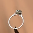 thumbnail image 2 of Teal sapphire ring wedding ring green round cut gemstone ring sterling silver ring, 2 of 3