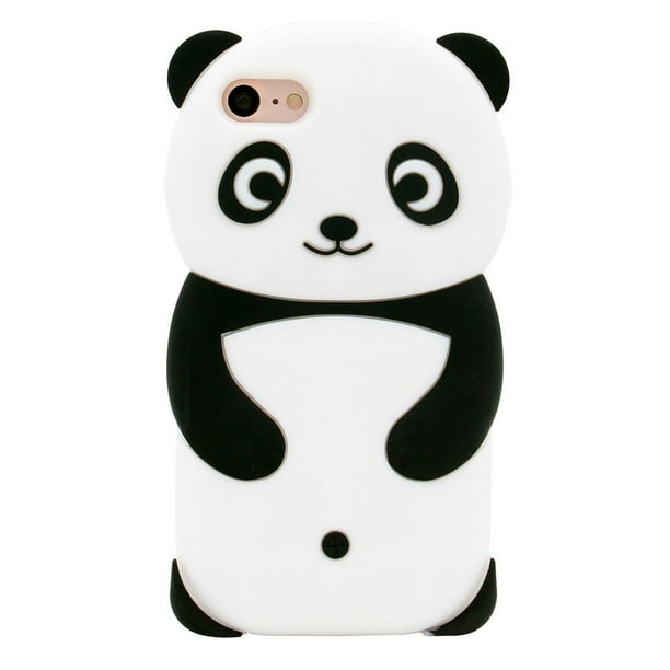 Made for Apple iPhone 8 / 7 / 6S / 6 3D Silicone Case, [Panda Bear] Flexible Anti-shock Silicone Protective Skin Case Cover by REDshield