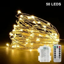 LED Fairy String Light, TSV 50 LED 16.4ft Fairy Lights 8 Modes Waterproof Copper Wire Twinkle Light String Battery Operated with Remote Timer for Home Christmas Party Decor, Warm White