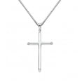 thumbnail image 1 of Precious Stars Jewelry 14k White Gold Traditional Cross Religious Pendant with 1-mm Box Chain, 1 of 6