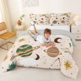 thumbnail image 3 of Manfei Boho Planets Pattern Queen Comforter Set,Minimalist Stars Moon Comforter Sets Queen,Beige Brown Green,Light Gray Reversible,3-Piece,1 Comforter and 2 Pillowcases, 3 of 7