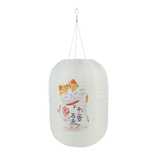Lámpara Linterna solar de estilo japonés de 25 cm, tela estampada para Bar, Pub, decoración del hogar (A)