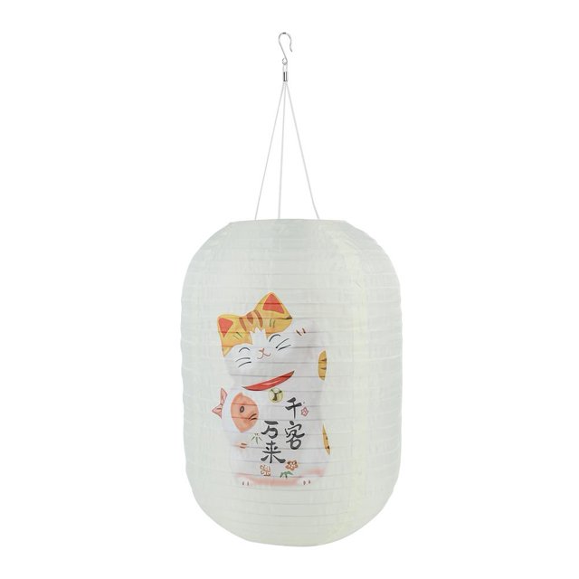 Lámpara Linterna solar de estilo japonés de 25 cm, tela estampada para Bar, Pub, decoración del hogar (A)