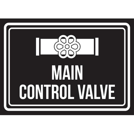Aluminum Main Gear - Main Control Valve Black And White Business Commercial Safety Warning Small Sign, 7.5x10.5 Inch
