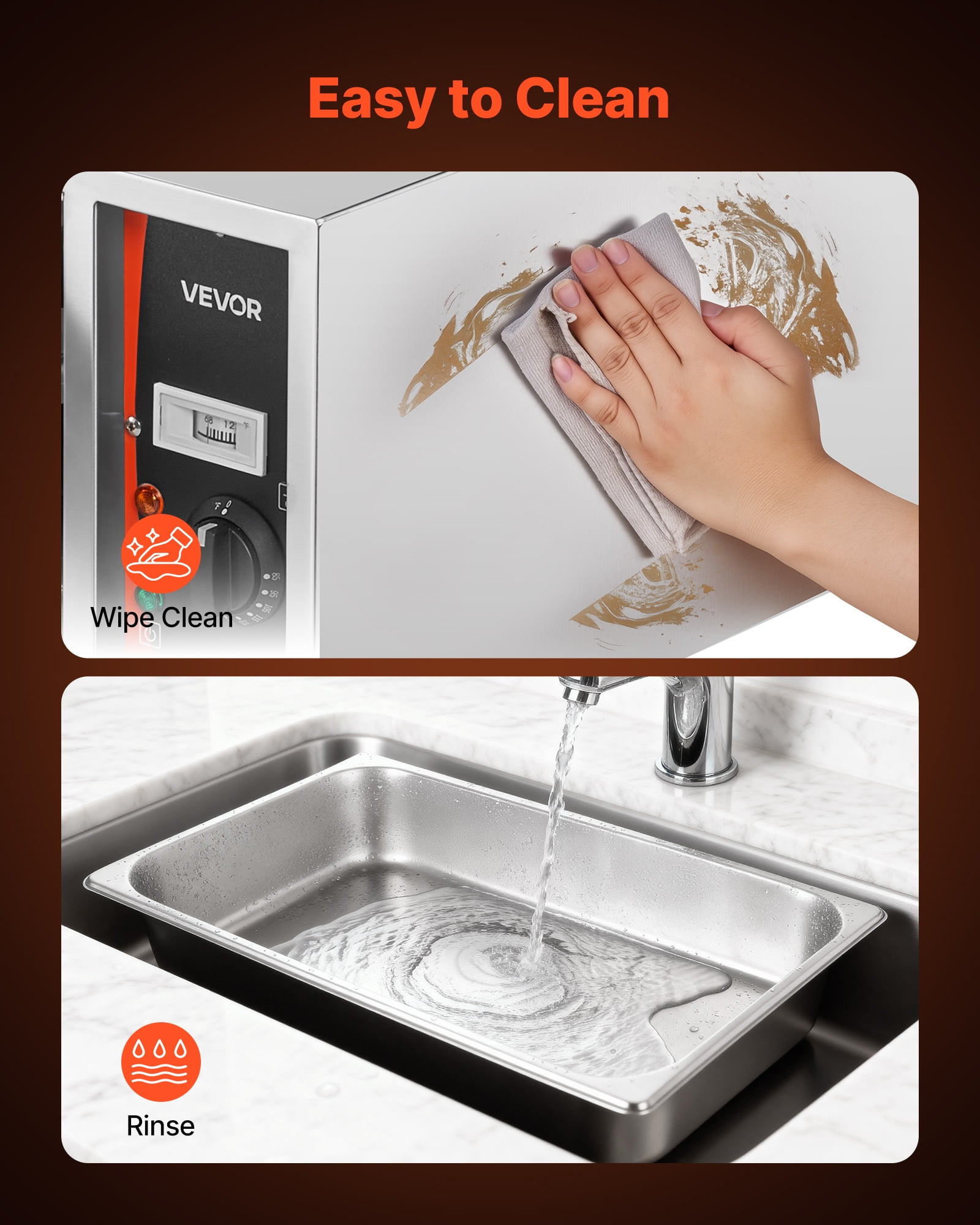 VEVOR Commercial Electric Drawer Warmer, Single-Drawer Stainless Steel Food Warmer, Freestanding Slim Warming Drawer Cabinet, 85°F–185°F Wide Temperature Range,for Restaurant, Hotel, Bakery & Kitchen