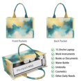 thumbnail image 2 of Large Capacity Tote Bag,Teal Marble Gold Abstract Pattern Handbag Fashion Luxury Tote Bag,15.7"x13"x 5.1" Inches,Laptop Compatible, 2 of 6
