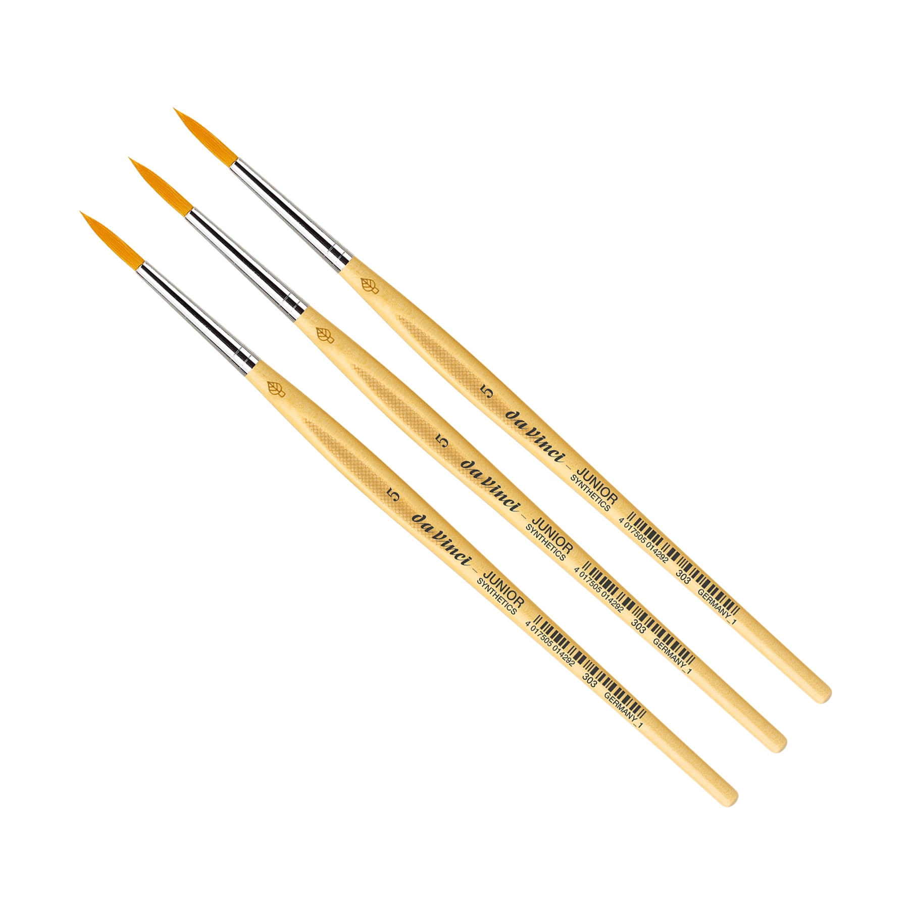 da Vinci JUNIOR Synthetics Student Brush, Synthetic, Tempera, Round, Series 303, Size 5, Pack of 3