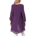 thumbnail image 3 of INSPIRAR CHIC Blusas Asimétricas de Manga Larga con Cuello Redondo para Mujeres, Casual y Elegante, Talla XL, Color Púrpura Oscuro, 3 of 6