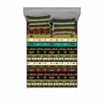 thumbnail image 2 of Ethnic Bedding Set with Sheet & Covers, Traditional Essential Motif with Geometric Ornaments Classic Folkloric Print, Printed Bedroom Decor 2 Shams, 4 Sizes, Multicolor, by Ambesonne, 2 of 3