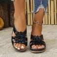 thumbnail image 6 of Guzom Size 9.5 Womens Wide Width Sandals for 2025 Summer Ladies Platform Black Slides Beach Open Toe Slippers for Adult Woman Wedge Sandals Shoes, 6 of 9