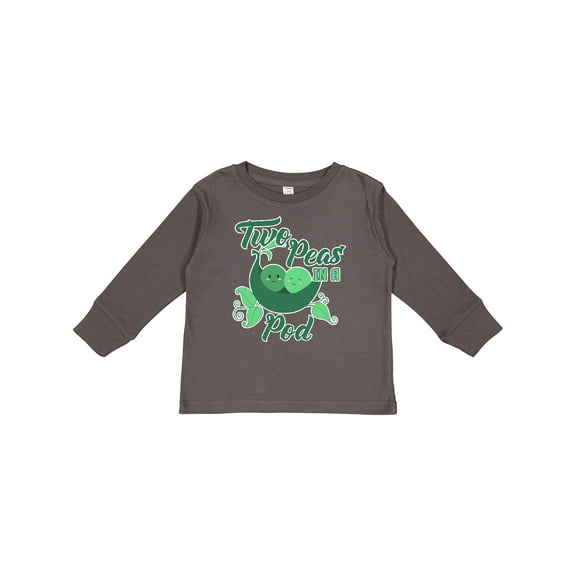 Inktastic Two Peas In A Pod with Faces Boys or Girls Long Sleeve Toddler T-Shirt