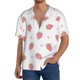 thumbnail image 1 of Fotbe Hand Drawn Strawberry Camisa Estampada de Manga Corta para Hombre, Casual de Verano, Estilo Playero, Sin Arrugas-Small, 1 of 5